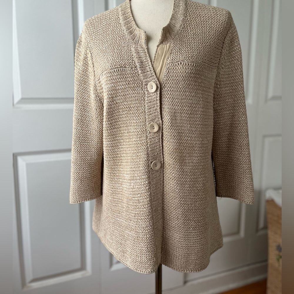 Eddie Bauer linen cardigan sweater size XL